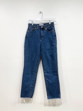 Primark High Rise Straight Leg Jeans Denim Co. Raw Hem Size 0